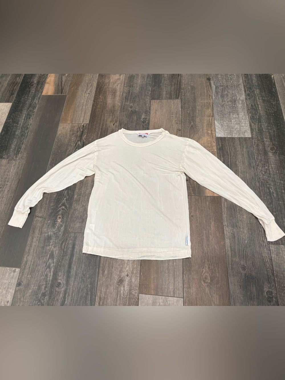 Thermasilk by Terramar Men Sz M White 100% Pure Silk Long Sleeve Thermal Top VTG